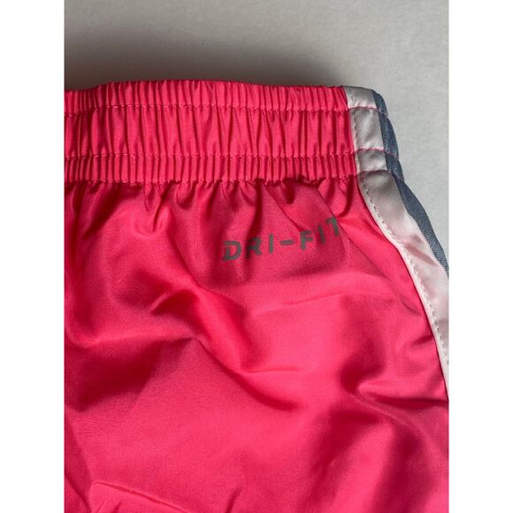 Nike Girls Dri Fit Running Shorts Pink with Gray and White Trim Size Small (4-5) - Picture 5 of 6